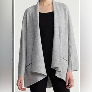 Eileen Fisher Light Gray Draped Cardigan